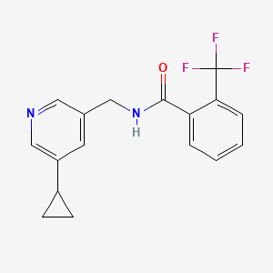 molecular formula C17H15F3N2O B2787087 N-[(5-cyclopropylpyridin-3-yl)methyl]-2-(trifluoromethyl)benzamide CAS No. 2034569-06-5
