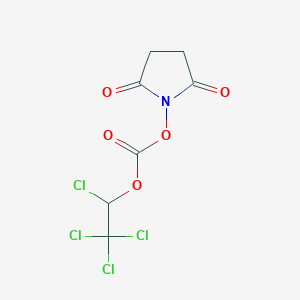 molecular formula C7H5Cl4NO5 B027871 N-(1,2,2,2-Tetrachloroethoxycarbonyloxy)succinimide CAS No. 107960-02-1