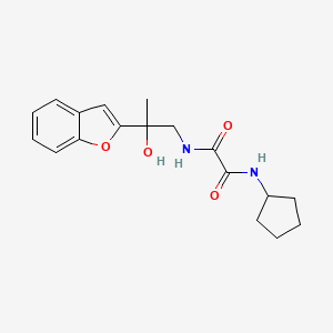 molecular formula C18H22N2O4 B2787149 N-[2-(1-benzofuran-2-yl)-2-hydroxypropyl]-N'-cyclopentylethanediamide CAS No. 2034270-69-2