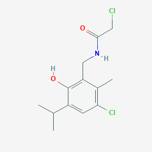 molecular formula C13H17Cl2NO2 B2787151 2-chloro-N-(3-chloro-6-hydroxy-5-isopropyl-2-methylbenzyl)acetamide CAS No. 26486-33-9