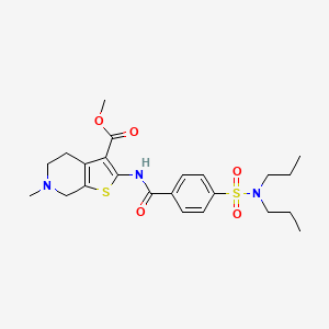 molecular formula C23H31N3O5S2 B2787192 methyl 2-[4-(dipropylsulfamoyl)benzamido]-6-methyl-4H,5H,6H,7H-thieno[2,3-c]pyridine-3-carboxylate CAS No. 524679-80-9