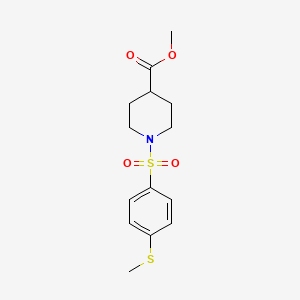 molecular formula C14H19NO4S2 B2787212 Methyl 1-{[4-(methylsulfanyl)benzene]sulfonyl}piperidine-4-carboxylate CAS No. 928938-17-4