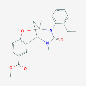 molecular formula C21H22N2O4 B2787239 methyl 10-(2-ethylphenyl)-9-methyl-11-oxo-8-oxa-10,12-diazatricyclo[7.3.1.0^{2,7}]trideca-2,4,6-triene-4-carboxylate CAS No. 899962-68-6