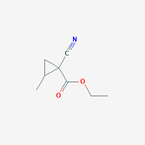 molecular formula C8H11NO2 B2787274 Ethyl 1-cyano-2-methylcyclopropane-1-carboxylate CAS No. 28438-51-9