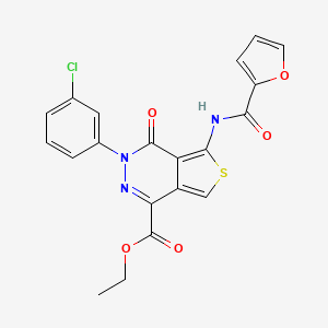 molecular formula C20H14ClN3O5S B2787285 ethyl 3-(3-chlorophenyl)-5-(furan-2-amido)-4-oxo-3H,4H-thieno[3,4-d]pyridazine-1-carboxylate CAS No. 887224-78-4