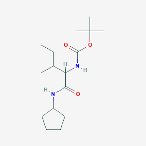 molecular formula C16H30N2O3 B2787300 tert-butyl N-[1-(cyclopentylcarbamoyl)-2-methylbutyl]carbamate CAS No. 1323197-65-4