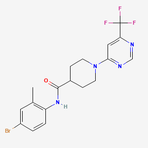 molecular formula C18H18BrF3N4O B2787314 N-(4-bromo-2-methylphenyl)-1-[6-(trifluoromethyl)pyrimidin-4-yl]piperidine-4-carboxamide CAS No. 1775411-20-5