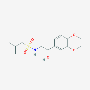 molecular formula C14H21NO5S B2787377 N-[2-(2,3-dihydro-1,4-benzodioxin-6-yl)-2-hydroxyethyl]-2-methylpropane-1-sulfonamide CAS No. 2034262-39-8