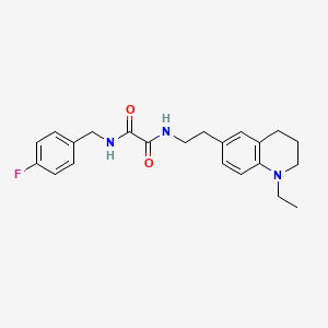 molecular formula C22H26FN3O2 B2787380 N1-(2-(1-ethyl-1,2,3,4-tetrahydroquinolin-6-yl)ethyl)-N2-(4-fluorobenzyl)oxalamide CAS No. 955774-20-6
