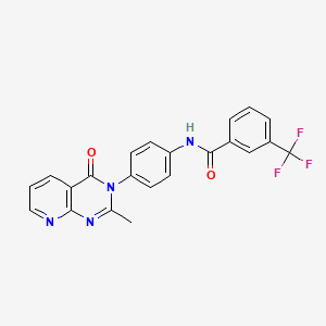 molecular formula C22H15F3N4O2 B2787392 N-(4-(2-methyl-4-oxopyrido[2,3-d]pyrimidin-3(4H)-yl)phenyl)-3-(trifluoromethyl)benzamide CAS No. 1005304-37-9