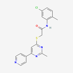 molecular formula C19H17ClN4OS B2787406 N-(5-chloro-2-methylphenyl)-2-((2-methyl-6-(pyridin-4-yl)pyrimidin-4-yl)thio)acetamide CAS No. 1251606-07-1