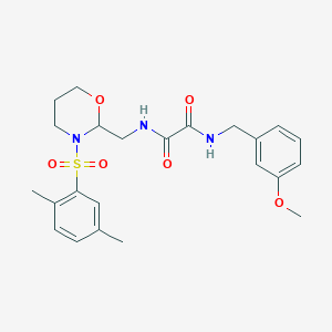 molecular formula C23H29N3O6S B2787461 N-{[3-(2,5-dimethylbenzenesulfonyl)-1,3-oxazinan-2-yl]methyl}-N'-[(3-methoxyphenyl)methyl]ethanediamide CAS No. 872724-46-4