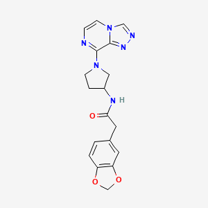 N-(1-([1,2,4]triazolo[4,3-a]pyrazin-8-yl)pyrrolidin-3-yl)-2-(benzo[d][1,3]dioxol-5-yl)acetamide