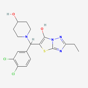 5-((3,4-Dichlorophenyl)(4-hydroxypiperidin-1-yl)methyl)-2-ethylthiazolo[3,2-b][1,2,4]triazol-6-ol