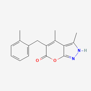 3,4-dimethyl-5-(2-methylbenzyl)pyrano[2,3-c]pyrazol-6(1H)-one