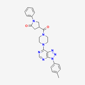 1-phenyl-4-(4-(3-(p-tolyl)-3H-[1,2,3]triazolo[4,5-d]pyrimidin-7-yl)piperazine-1-carbonyl)pyrrolidin-2-one
