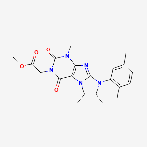 molecular formula C21H23N5O4 B2787494 methyl 2-[8-(2,5-dimethylphenyl)-1,6,7-trimethyl-2,4-dioxo-1H,2H,3H,4H,8H-imidazo[1,2-g]purin-3-yl]acetate CAS No. 878732-74-2