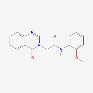 molecular formula C18H17N3O3 B278753 N-(2-methoxyphenyl)-2-(4-oxoquinazolin-3(4H)-yl)propanamide 