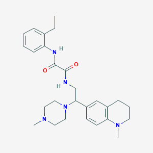molecular formula C27H37N5O2 B2787530 N'-(2-ethylphenyl)-N-[2-(1-methyl-1,2,3,4-tetrahydroquinolin-6-yl)-2-(4-methylpiperazin-1-yl)ethyl]ethanediamide CAS No. 921901-81-7