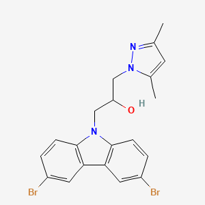 1-(3,6-dibromo-9H-carbazol-9-yl)-3-(3,5-dimethyl-1H-pyrazol-1-yl)propan-2-ol