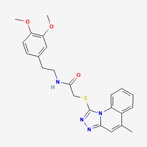 molecular formula C23H24N4O3S B2787548 N-(3,4-dimethoxyphenethyl)-2-((5-methyl-[1,2,4]triazolo[4,3-a]quinolin-1-yl)thio)acetamide CAS No. 442865-36-3