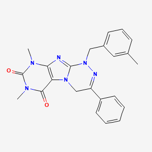 molecular formula C23H22N6O2 B2787550 7,9-Dimethyl-1-[(3-methylphenyl)methyl]-3-phenyl-4H-purino[8,7-c][1,2,4]triazine-6,8-dione CAS No. 898409-89-7