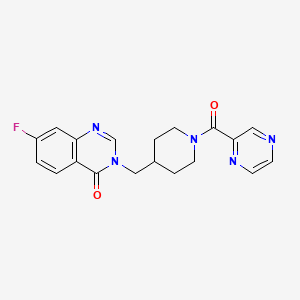7-Fluoro-3-[[1-(pyrazine-2-carbonyl)piperidin-4-yl]methyl]quinazolin-4-one