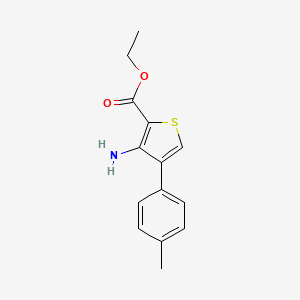 molecular formula C14H15NO2S B2787594 Ethyl 3-amino-4-(4-methylphenyl)thiophene-2-carboxylate CAS No. 1216144-70-5