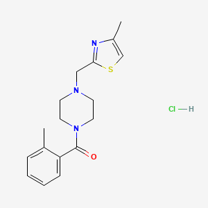 (4-((4-Methylthiazol-2-yl)methyl)piperazin-1-yl)(o-tolyl)methanone hydrochloride