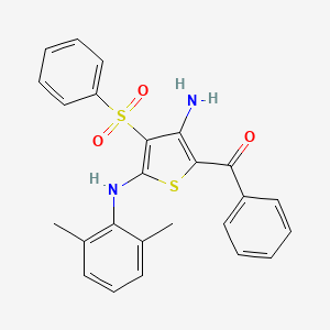 (3-Amino-5-((2,6-dimethylphenyl)amino)-4-(phenylsulfonyl)thiophen-2-yl)(phenyl)methanone