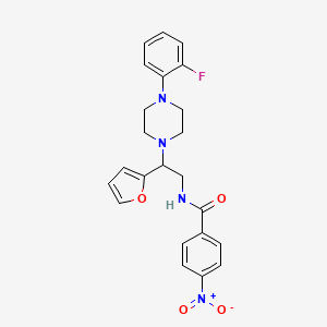 N-(2-(4-(2-fluorophenyl)piperazin-1-yl)-2-(furan-2-yl)ethyl)-4-nitrobenzamide