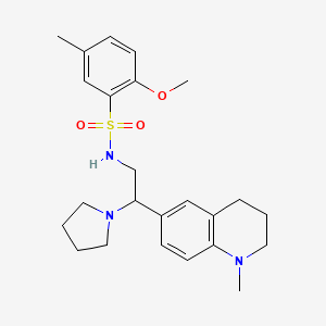 2-methoxy-5-methyl-N-(2-(1-methyl-1,2,3,4-tetrahydroquinolin-6-yl)-2-(pyrrolidin-1-yl)ethyl)benzenesulfonamide