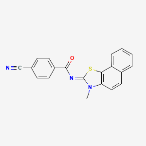 4-cyano-N-(3-methylbenzo[g][1,3]benzothiazol-2-ylidene)benzamide