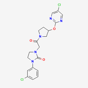 1-(3-Chlorophenyl)-3-(2-(3-((5-chloropyrimidin-2-yl)oxy)pyrrolidin-1-yl)-2-oxoethyl)imidazolidin-2-one