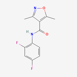 molecular formula C12H10F2N2O2 B2787616 N-(2,4-difluorophenyl)-3,5-dimethyl-4-isoxazolecarboxamide CAS No. 478031-58-2