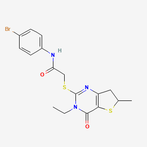 N-(4-bromophenyl)-2-[(3-ethyl-6-methyl-4-oxo-6,7-dihydrothieno[3,2-d]pyrimidin-2-yl)sulfanyl]acetamide