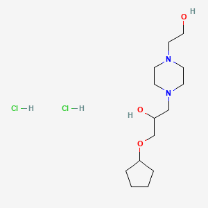 molecular formula C14H30Cl2N2O3 B2787631 1-(Cyclopentyloxy)-3-(4-(2-hydroxyethyl)piperazin-1-yl)propan-2-ol dihydrochloride CAS No. 1216798-06-9