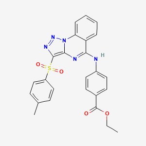 molecular formula C25H21N5O4S B2787634 ETHYL 4-{[3-(4-METHYLBENZENESULFONYL)-[1,2,3]TRIAZOLO[1,5-A]QUINAZOLIN-5-YL]AMINO}BENZOATE CAS No. 899348-52-8
