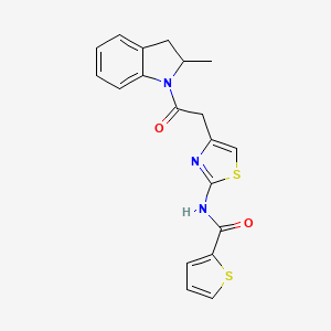 N-(4-(2-(2-methylindolin-1-yl)-2-oxoethyl)thiazol-2-yl)thiophene-2-carboxamide