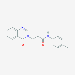 molecular formula C18H17N3O2 B278764 N-(4-METHYLPHENYL)-3-(4-OXO-3,4-DIHYDROQUINAZOLIN-3-YL)PROPANAMIDE 