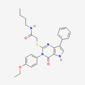 molecular formula C26H28N4O3S B2787640 N-butyl-2-((3-(4-ethoxyphenyl)-4-oxo-7-phenyl-4,5-dihydro-3H-pyrrolo[3,2-d]pyrimidin-2-yl)thio)acetamide CAS No. 2034472-76-7