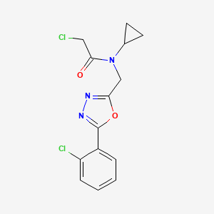 2-chloro-N-{[5-(2-chlorophenyl)-1,3,4-oxadiazol-2-yl]methyl}-N-cyclopropylacetamide
