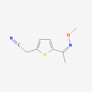 molecular formula C9H10N2OS B2787668 2-[5-(Methoxyethanimidoyl)-2-thienyl]acetonitrile CAS No. 338954-39-5