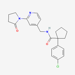1-(4-chlorophenyl)-N-((2-(2-oxopyrrolidin-1-yl)pyridin-4-yl)methyl)cyclopentanecarboxamide