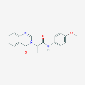 molecular formula C18H17N3O3 B278767 N-(4-methoxyphenyl)-2-(4-oxoquinazolin-3(4H)-yl)propanamide 