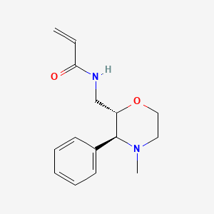 molecular formula C15H20N2O2 B2787671 N-[[(2S,3S)-4-Methyl-3-phenylmorpholin-2-yl]methyl]prop-2-enamide CAS No. 2223085-99-0