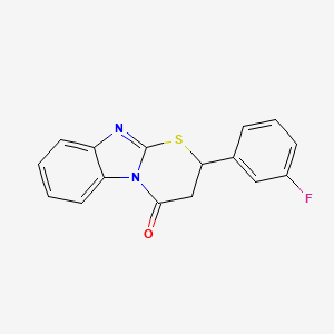 molecular formula C16H11FN2OS B2787677 2-(3-Fluorophenyl)-2,3-dihydro-[1,3]thiazino[3,2-a]benzimidazol-4-one CAS No. 690247-15-5