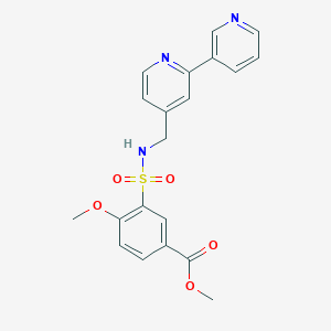 molecular formula C20H19N3O5S B2787678 methyl 3-(N-([2,3'-bipyridin]-4-ylmethyl)sulfamoyl)-4-methoxybenzoate CAS No. 2034268-20-5