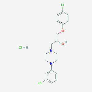 molecular formula C19H23Cl3N2O2 B2787681 1-(4-Chlorophenoxy)-3-(4-(3-chlorophenyl)piperazin-1-yl)propan-2-ol hydrochloride CAS No. 1215527-76-6