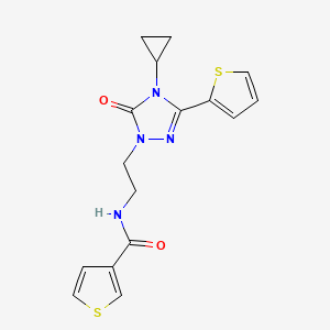 N-(2-(4-cyclopropyl-5-oxo-3-(thiophen-2-yl)-4,5-dihydro-1H-1,2,4-triazol-1-yl)ethyl)thiophene-3-carboxamide